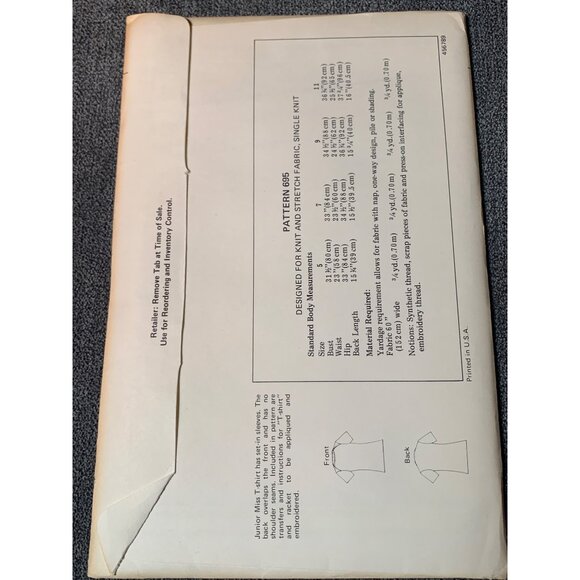 Kwik Sew Misses Shirt Sewing Pattern sz 5-11 695 - uncut - Picture 3 of 3